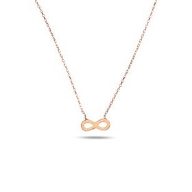 925 Ayar Rose Gold Sonsuzluk Model Sade Zarif Minimal Kadın Kolye