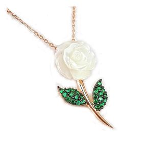 925 Ayar Rose Gümüş Sedef Gül Kadın Gümüş Kolye