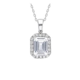 925 Ayar Starlight Diamond Pırlanta Kare Baget Tektaş Kadın Gümüş Kolye