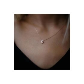 925 Ayar Starlight Diamond Pırlanta Kare Baget Tektaş Kadın Gümüş Kolye