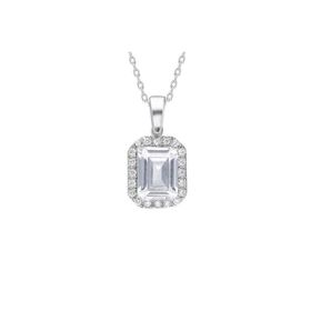 925 Ayar Starlight Diamond Pırlanta Kare Baget Tektaş Kadın Gümüş Kolye