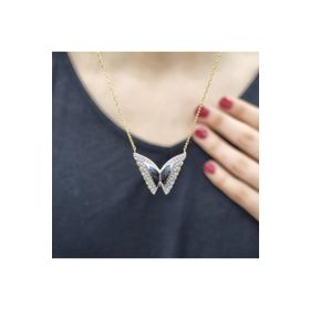 925 Ayar Zirkon Taşlı Kelebek Kadın Gümüş Kolye