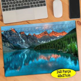 927 Yüksek Dağ Çam Ağaçları Göl Manzara 240 Parça Puzzle Yapboz