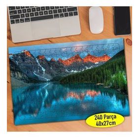 927 Yüksek Dağ Çam Ağaçları Göl Manzara 240 Parça Puzzle Yapboz