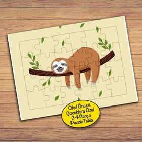 92PZ Ağaç Maymunu Miskin Çocuklara Özel Puzzle Yapboz Tablo