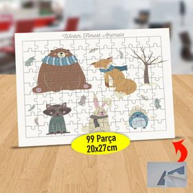 9318 Ormanda Kış Geçiren Hayvanlar 99 Parça Puzzle Yapboz Tablo