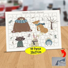 9318 Ormanda Kış Geçiren Hayvanlar 99 Parça Puzzle Yapboz Tablo