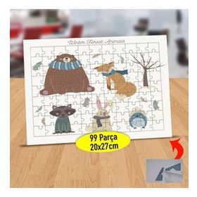 9318 Ormanda Kış Geçiren Hayvanlar 99 Parça Puzzle Yapboz Tablo