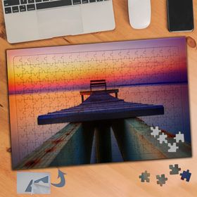 938 Günbatımıda Doğan Manzarası 240 Parça Puzzle Yapboz Tablo