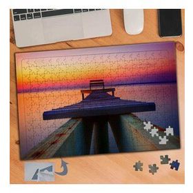 938 Günbatımıda Doğan Manzarası 240 Parça Puzzle Yapboz Tablo