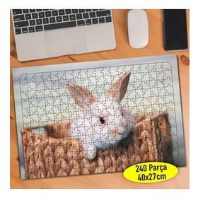 94037004 Hasır Sepet İçinde Yavru Tavşan 240 Parça Puzzle Yapboz
