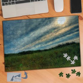 946 Yeşillik ve Güneş Bulut 240 Parça Puzzle Yapboz Tablo