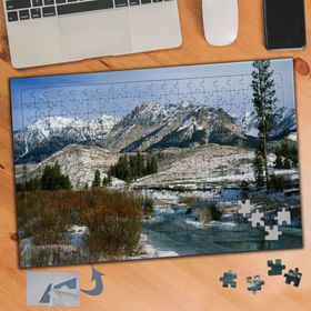 947 Akarsu Ve Dağlar Manzarası 240 Parça Puzzle Yapboz Tablo