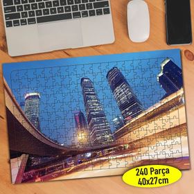 94987044 Işıklı Şehir Plazaları 240 Parça Puzzle Yapboz