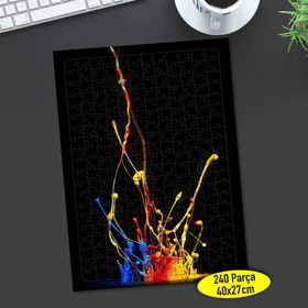 95 Siyah Zeminde Renkli Boya Sıçramaları 240 Parça Puzzle Yapboz
