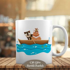 955 Sandaldaki Kedi Köpek ve Fare Kupa Bardak