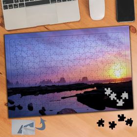 963 Doğan Güneş Ve deniz Manzarası 240 Parça Puzzle Yapboz Tablo