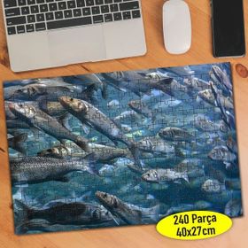 96803284 Denizde Yüzen Balık Sürüsü 240 Parça Puzzle Yapboz