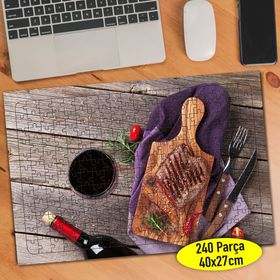 97058955 Şarap ve Kırmızı Et Sunumu 240 Parça Puzzle Yapboz