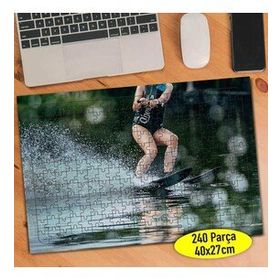 97284249 Denizde Sörf Yapan Sporcu Kadın 240 Parça Puzzle Yapboz