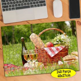 97367226 Çiçekli Piknik Sepeti 240 Parça Puzzle Yapboz