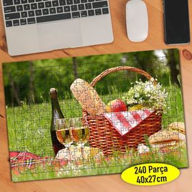 97367226 Çiçekli Piknik Sepeti 240 Parça Puzzle Yapboz