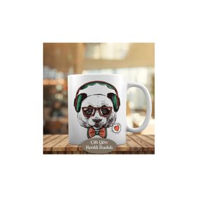 9770 Papyon ve Kulaklıklı Cool Panda Baskılı Kupa Bardak