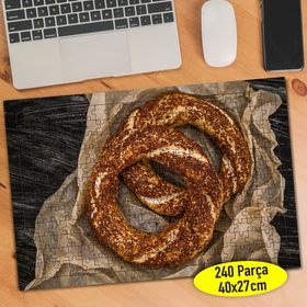 97754338 Gevrek Susamlı Simit Yiyecek 240 Parça Puzzle Yapboz