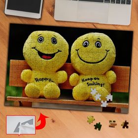 97D7F Gülen Suratlı Puflar 240 Parça Puzzle Yapboz Tablo