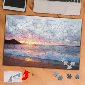 983A Gün Batımında Sahil Deniz 240 Parça Puzzle Yapboz Tablo