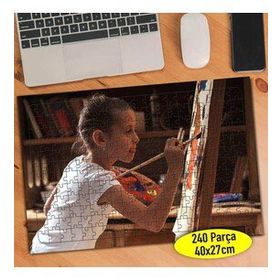 98881 Tuval Resim Yapan Yetenekli Çocuk 240 Parça Puzzle Yapboz