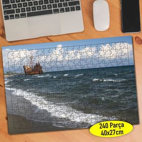 99478 Eski Rustik Gemi Deniz Manzara 240 Parça Puzzle Yapboz