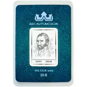 999 Ayar Gümüş İle Üretilmiş Efsane Van Gogh Temalı Hediyeye Özel 10 Gr Gümüş Külçe