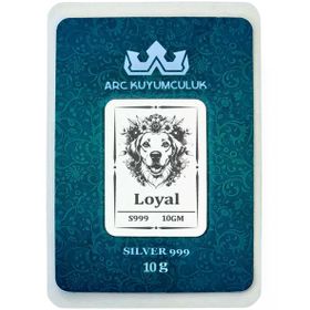 999 Ayar Gümüş İle Üretilmiş Vefalı Köpek Temalı Hediyeye Özel 10 Gr Gümüş Külçe