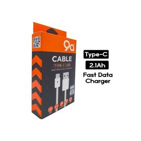 9a TYPE-C V008 2.1 A 100 cm Beyaz Şarj ve Data Kablosu