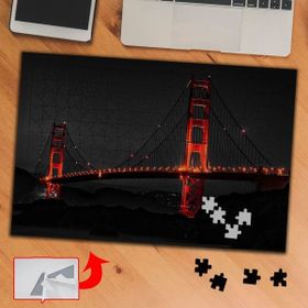 9AA75 Kırmızı Işıklı Golden Gate 240 Parça Puzzle Yapboz Tablo