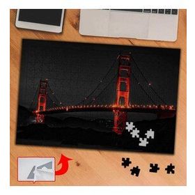 9AA75 Kırmızı Işıklı Golden Gate 240 Parça Puzzle Yapboz Tablo