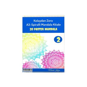 A-3 Spiralli Kolaydan Zora Mandala Kitabı