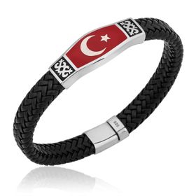 A.C Silvers Ay Yıldız Gümüş Erkek Bileklik