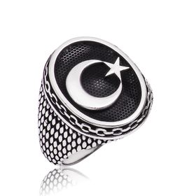 A.C Silvers Ay Yıldız Gümüş Yüzük