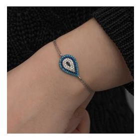 A.C Silvers Damla Nazar Gümüş Kadın Bileklik