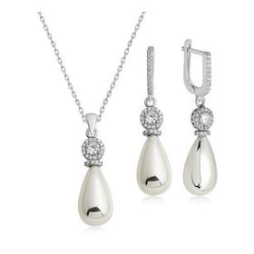 A.C Silvers İnci Damla Kadın Gümüş Set