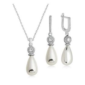 A.C Silvers İnci Damla Kadın Gümüş Set