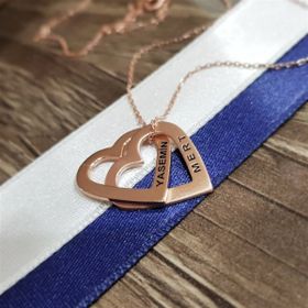 A.C Silvers Kişiye Özel Kalpler Gümüş Kolye