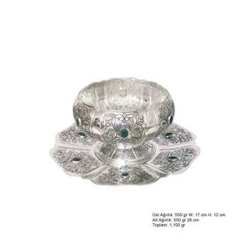 A.C Silvers Lale Desenli Gümüş Boller