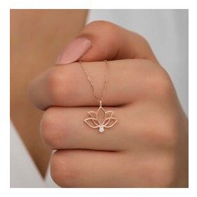 A.C Silvers Lotus Çiçeği Kadın Gümüş Kolye