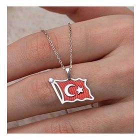 A.C Silvers Türk Bayrağı Kadın Gümüş Kolye