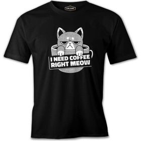 A Cat In A Coffee Cup Siyah Erkek Tshirt