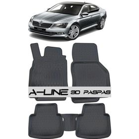 A-Line Skoda Süper B 2015 Siyah 3D Havuzlu Paspas