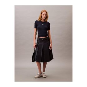A- Modal Rib Lacivert Kadın T-Shirt